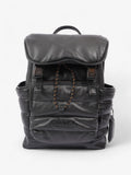 Coach League Flap Quilted Backpack Black Calfskin Leather