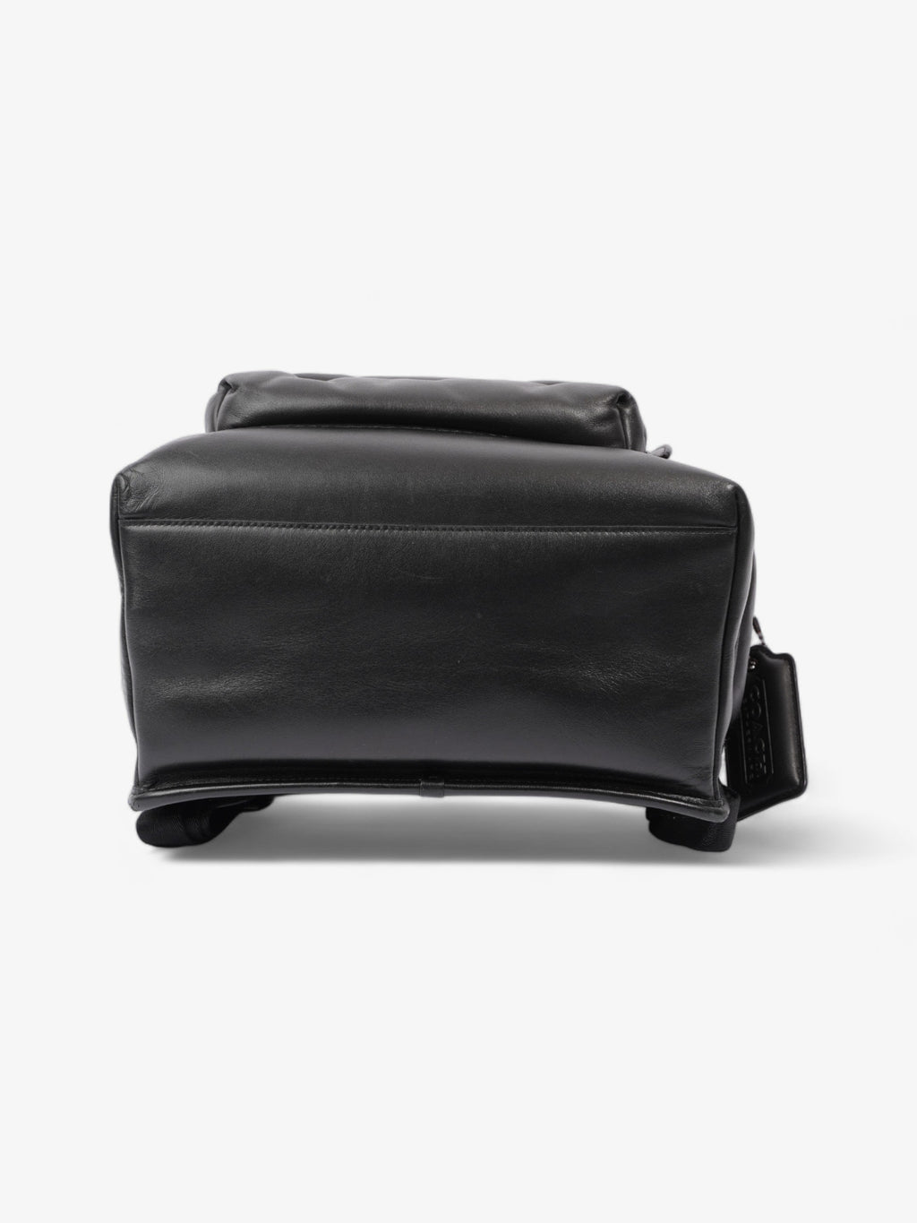 Coach League Flap Quilted Backpack Black Calfskin Leather