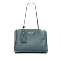 Blue Prada Glace Calf Etiquette Tote