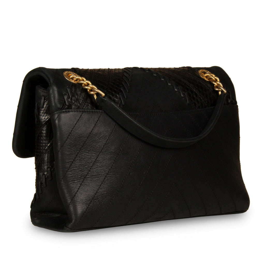 Chanel Mixed Leather and Python Flap Bag
