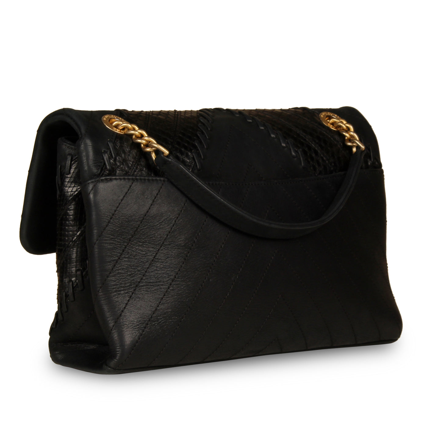 Chanel Mixed Leather and Python Flap Bag