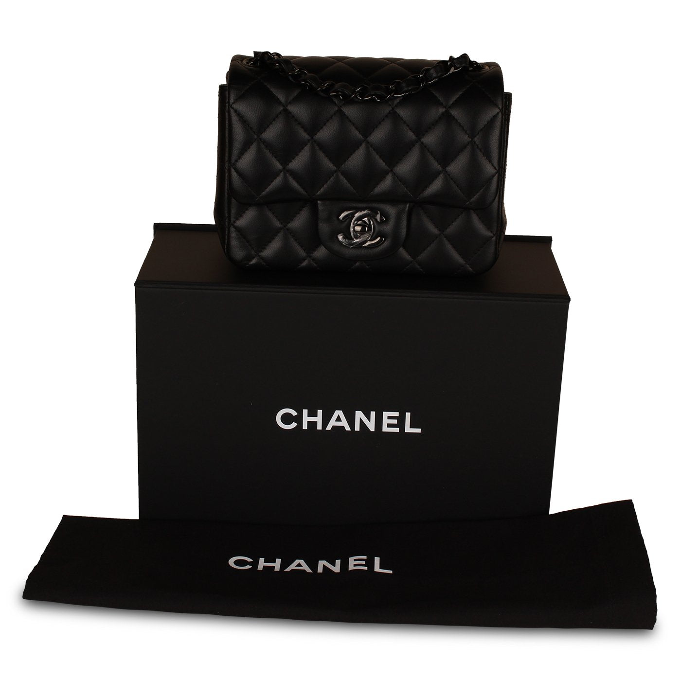 Chanel Classic Flap Bag - Mini Square So Black