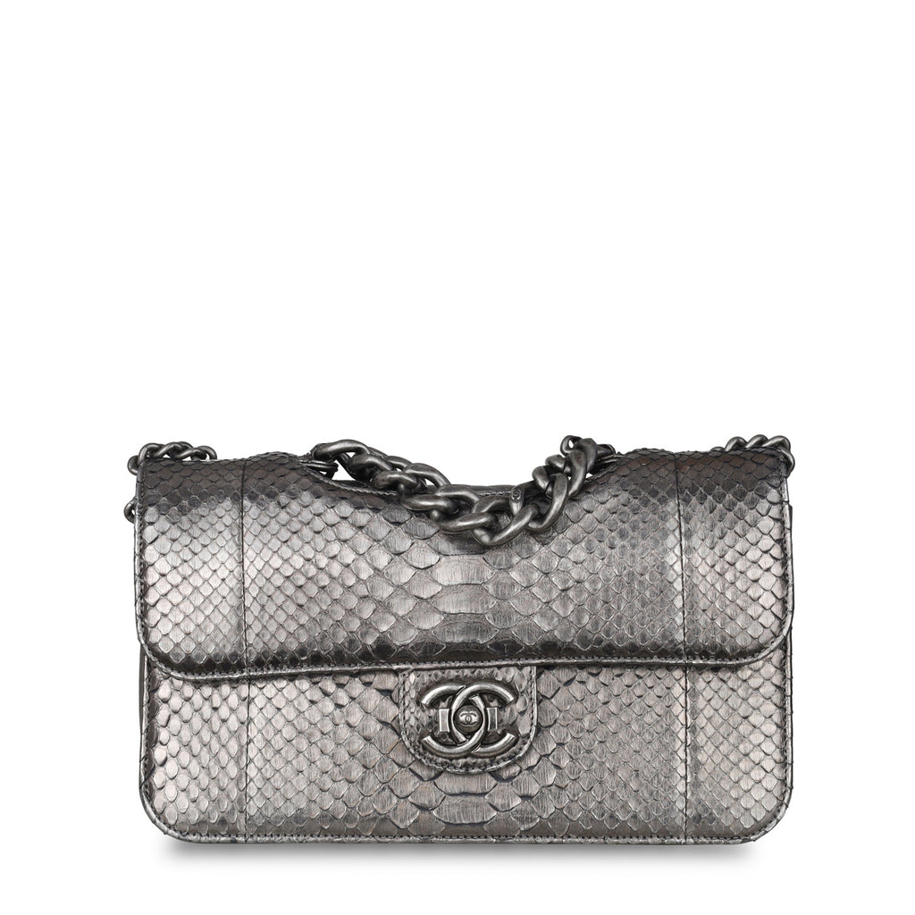 Python Flap Bag - Metallic