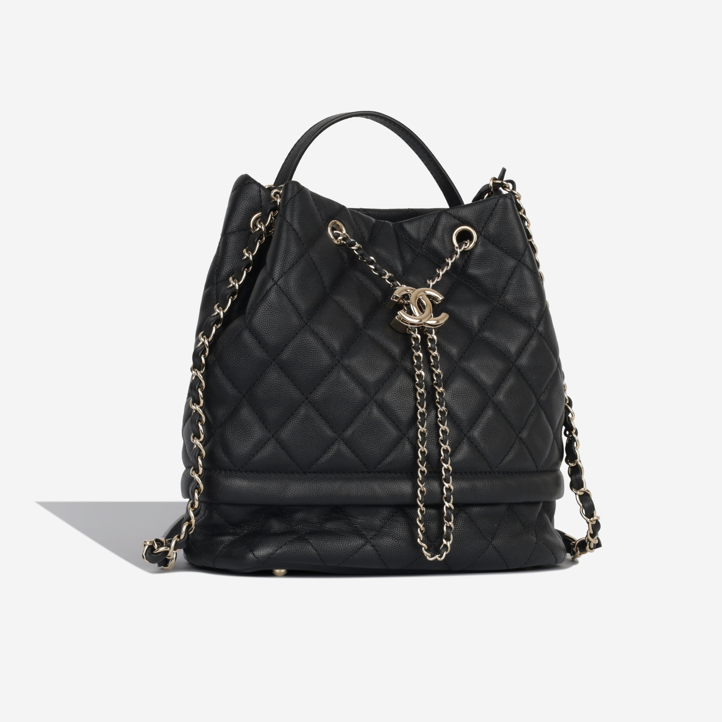 Quilted Bucket Bag - Black Caviar