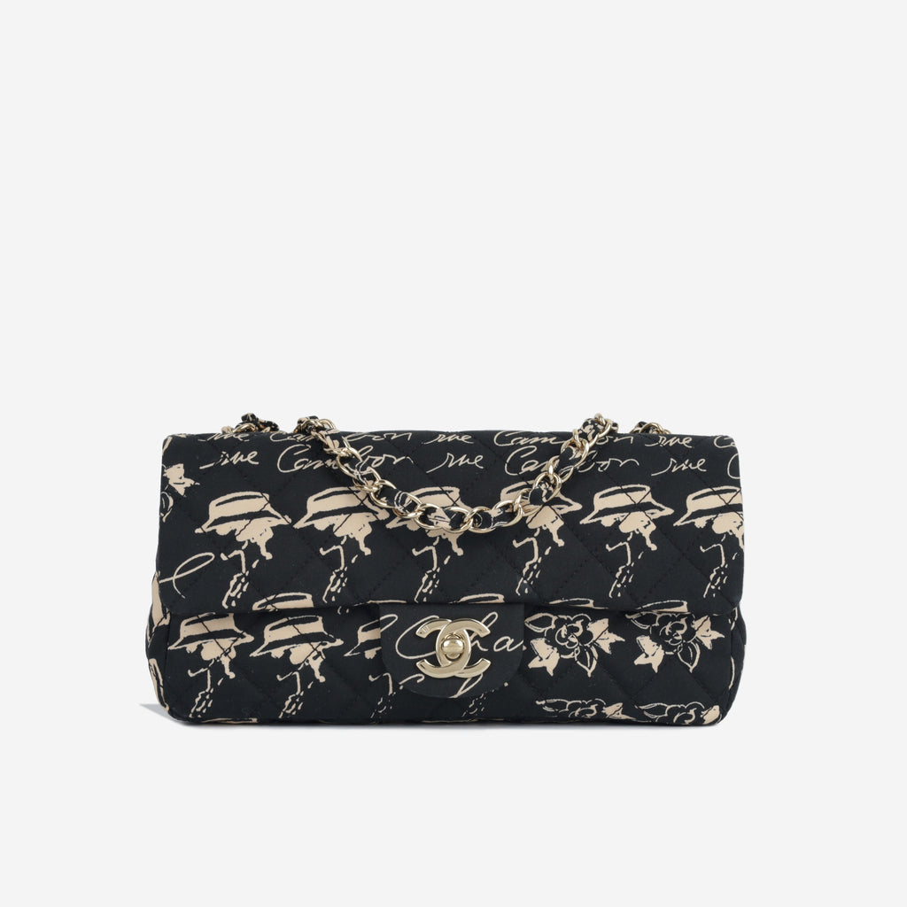 Vintage Coco Print Fabric Flap