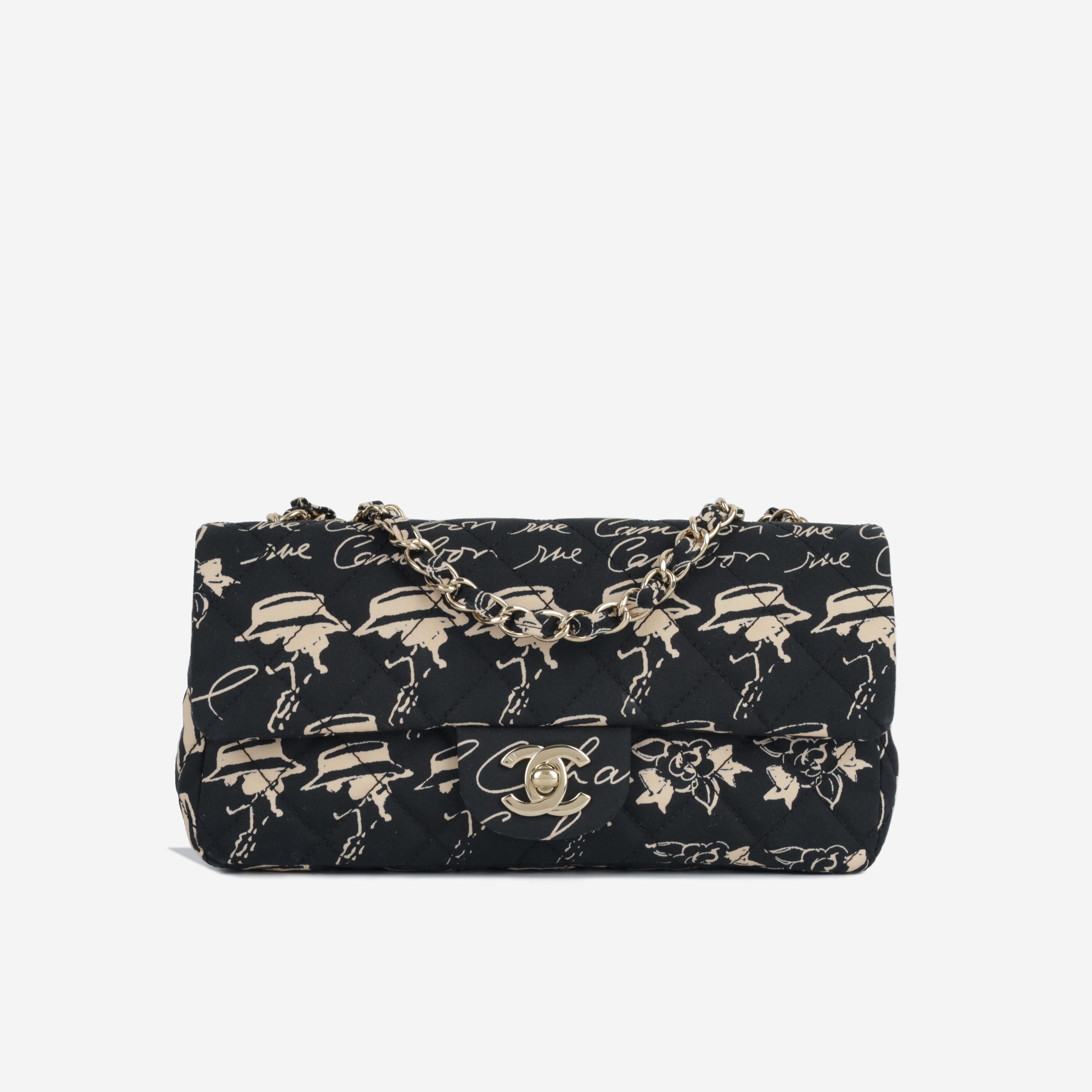 Vintage Coco Print Fabric Flap