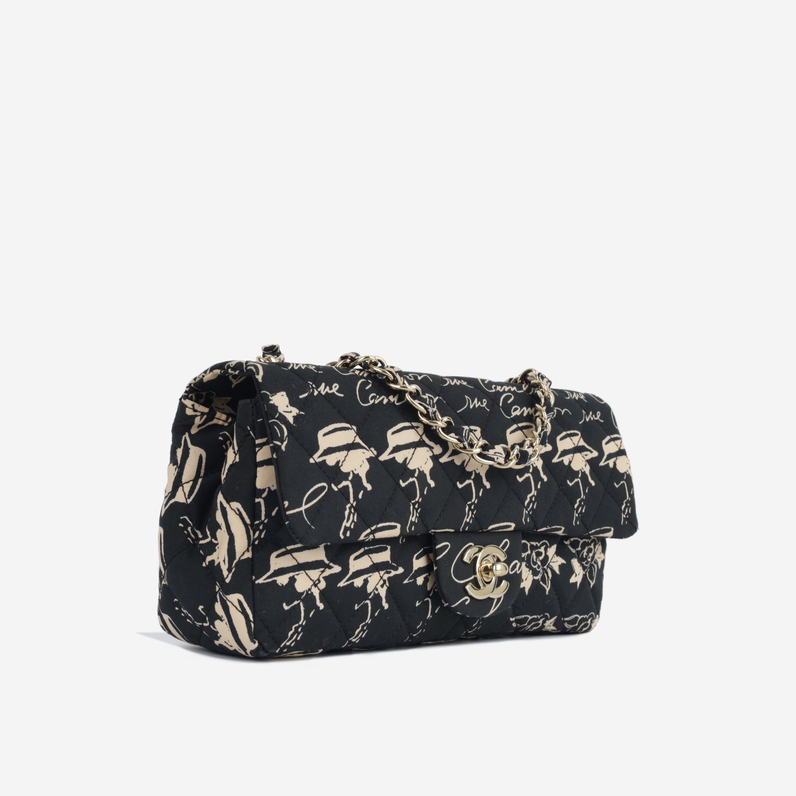 Vintage Coco Print Fabric Flap