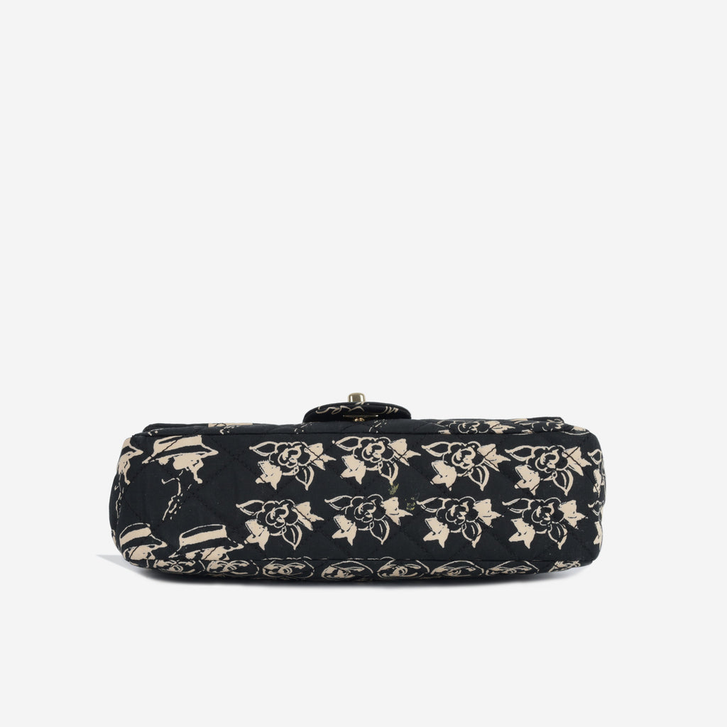 Vintage Coco Print Fabric Flap