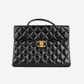 Vintage Portfolio Briefcase - Black Patent