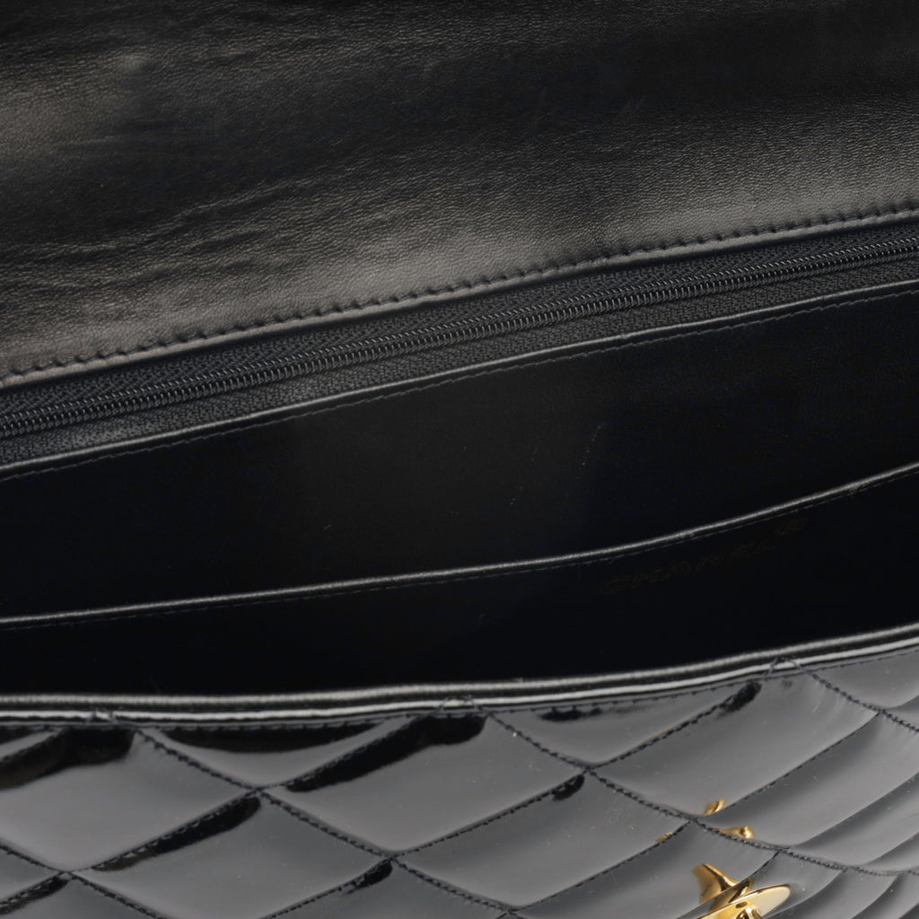 Vintage Portfolio Briefcase - Black Patent