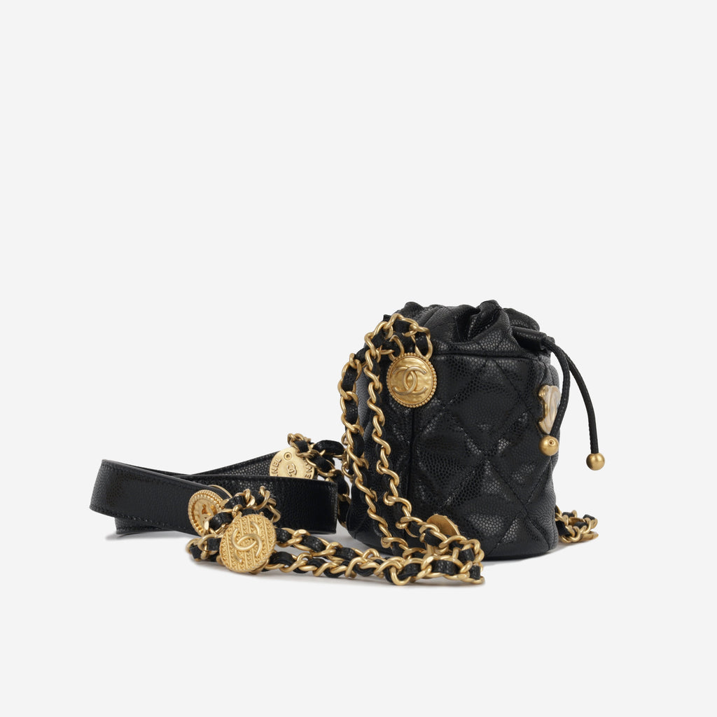 Micro Bucket Bag on Chain