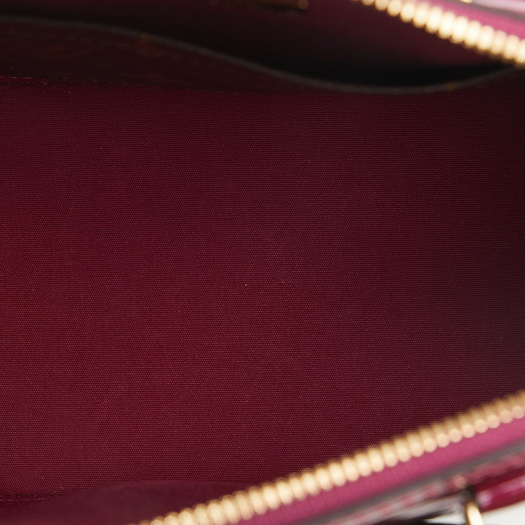 Red Louis Vuitton Vernis Miroir Alma BB Satchel