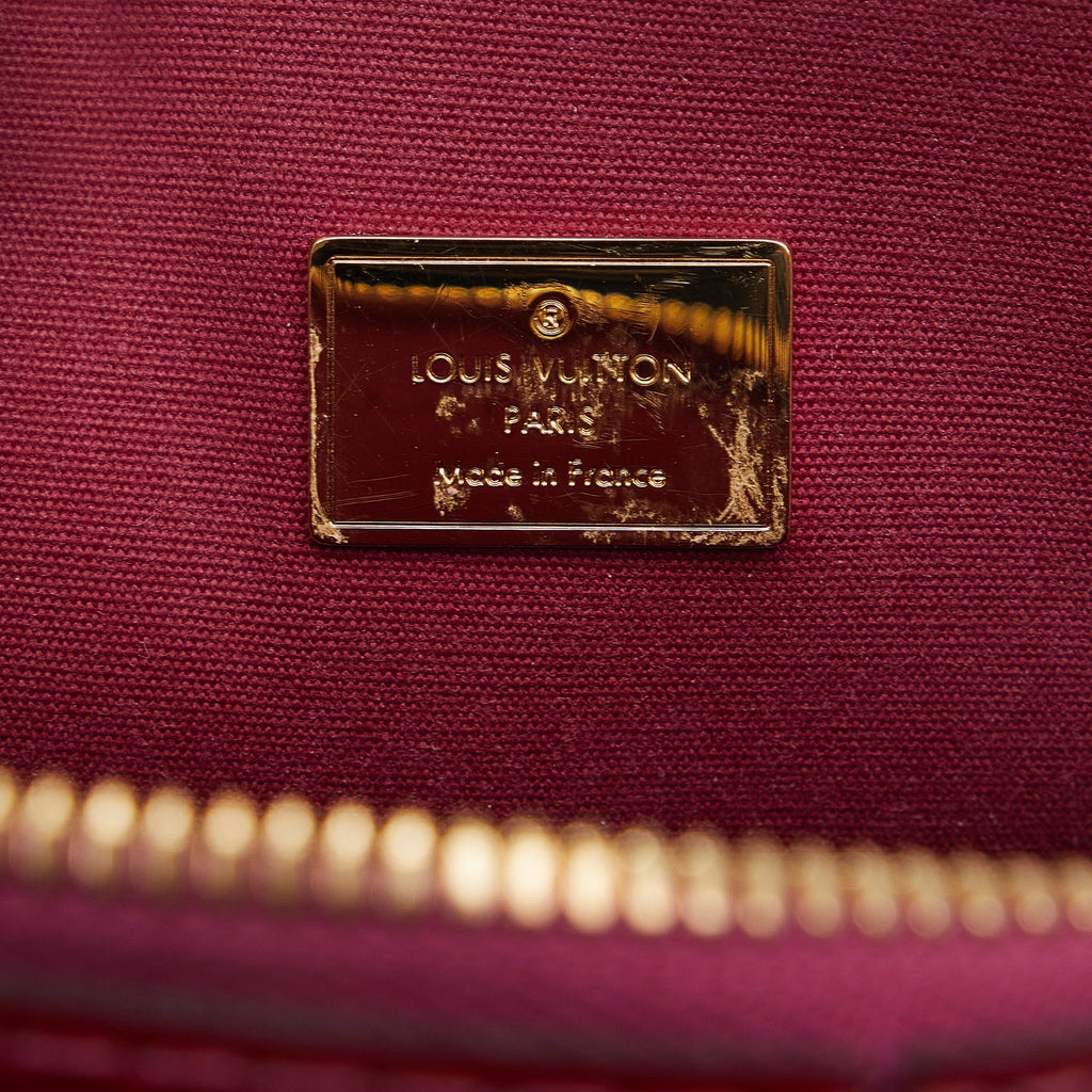 Red Louis Vuitton Vernis Miroir Alma BB Satchel