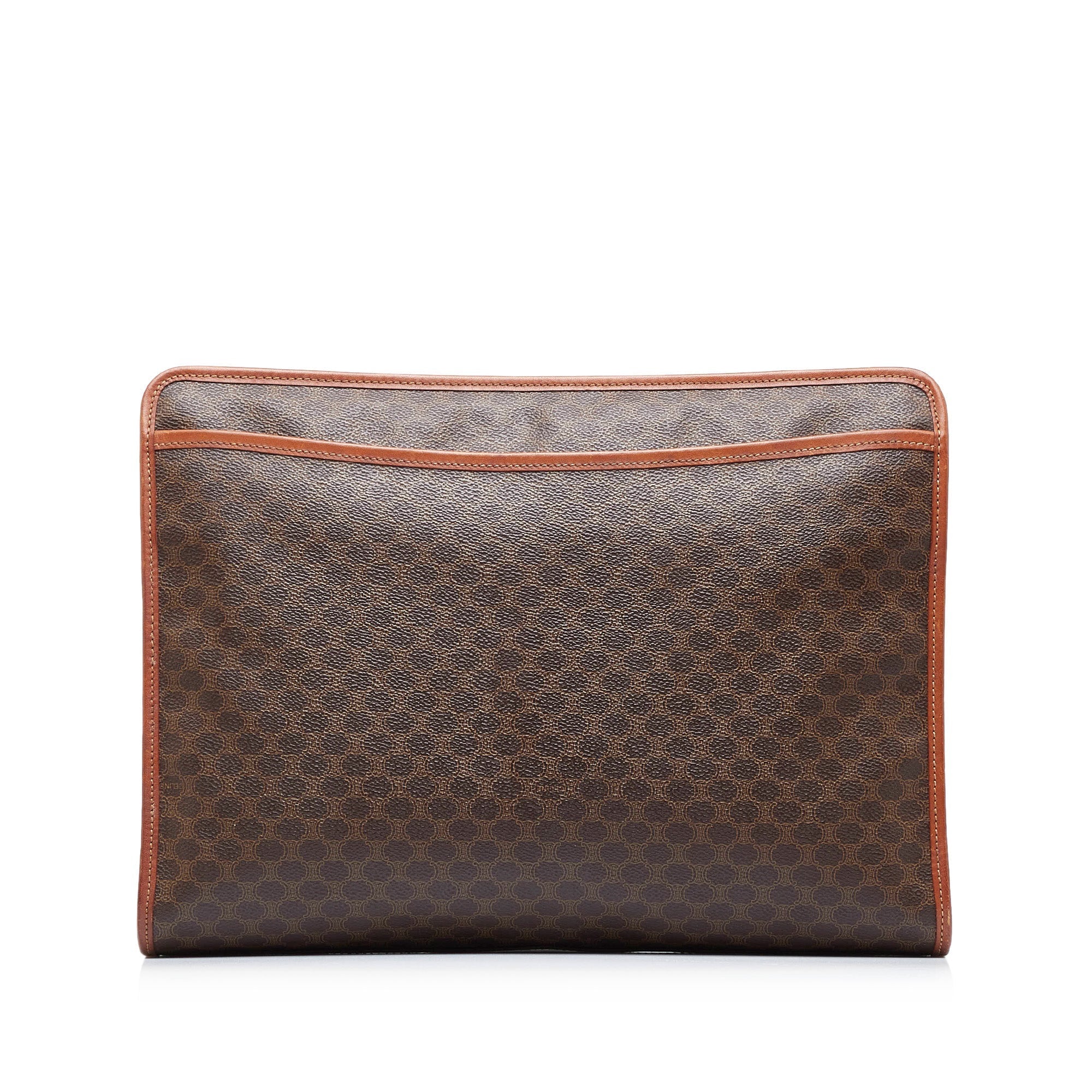 Celine Clutch Brown Macadam Canvas
