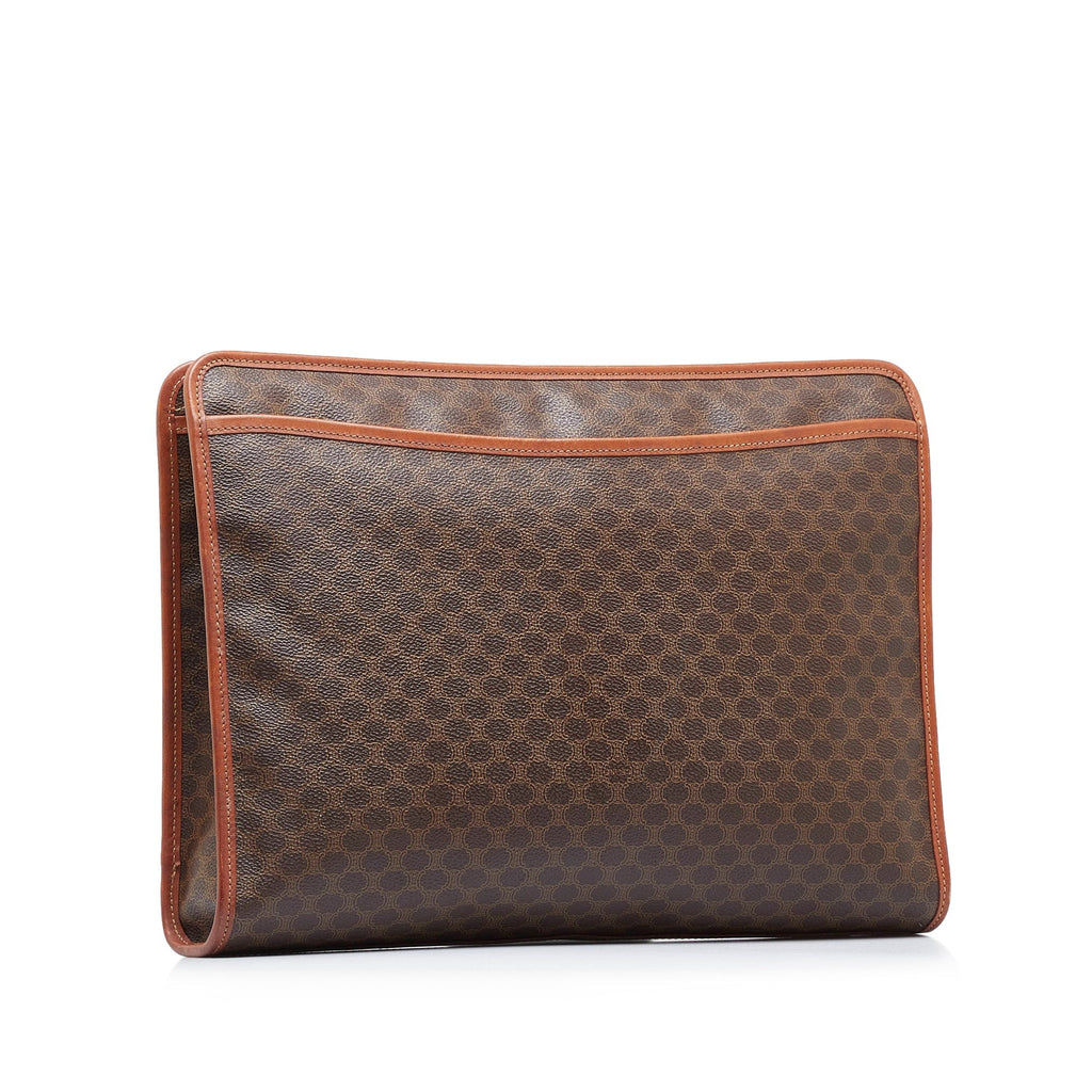Celine Clutch Brown Macadam Canvas
