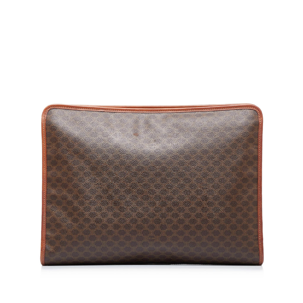 Celine Clutch Brown Macadam Canvas