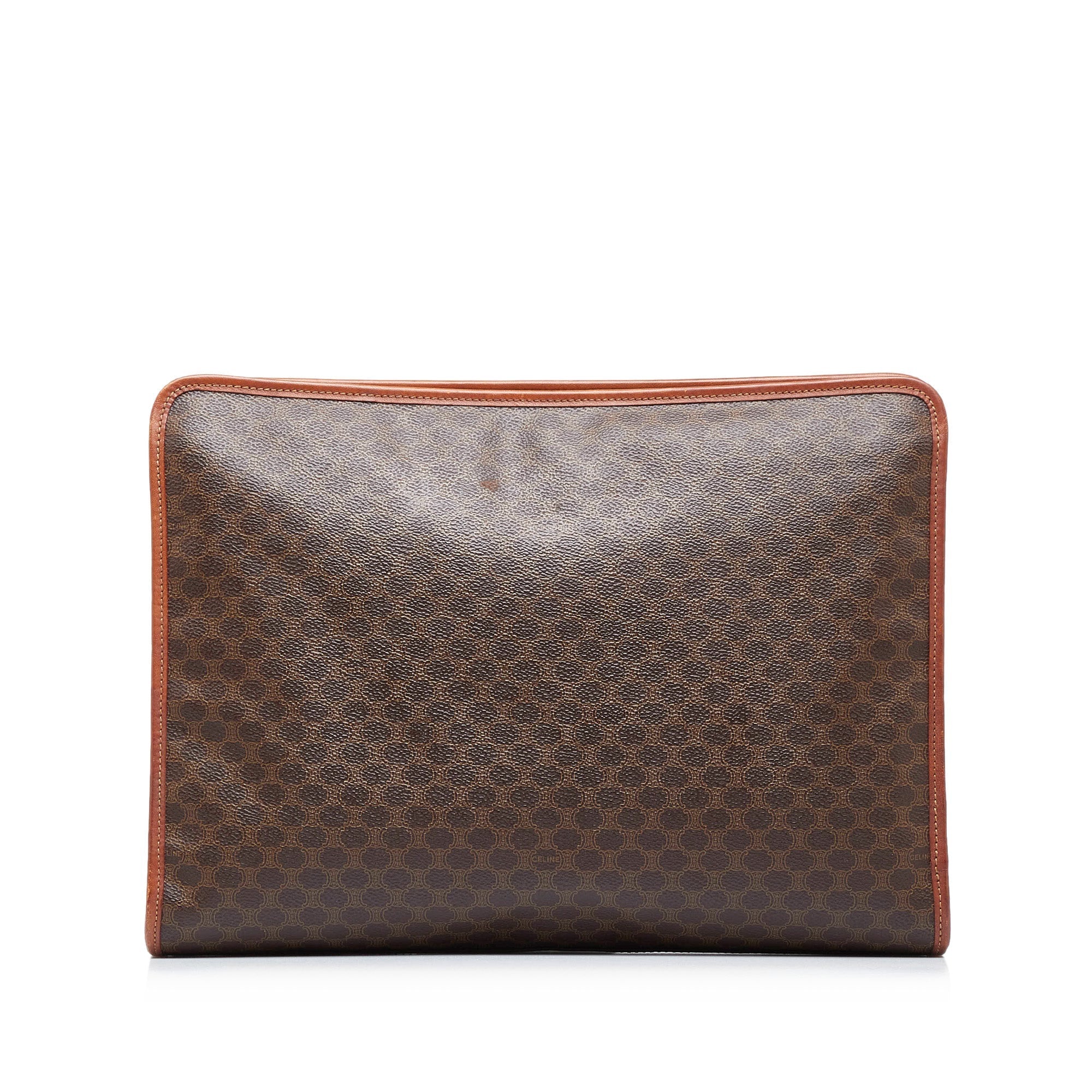 Celine Clutch Brown Macadam Canvas