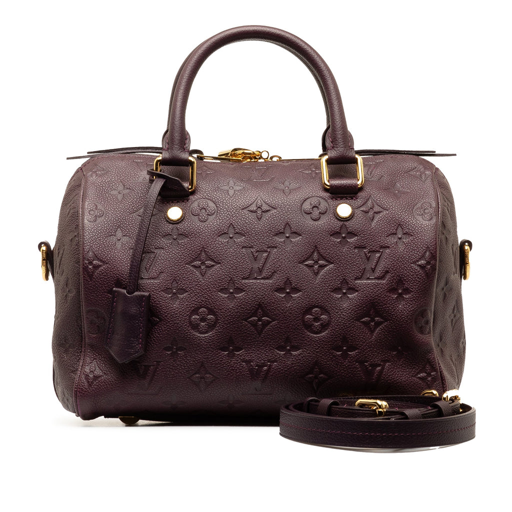 Purple Louis Vuitton Monogram Empreinte Speedy Bandouliere 25 Satchel