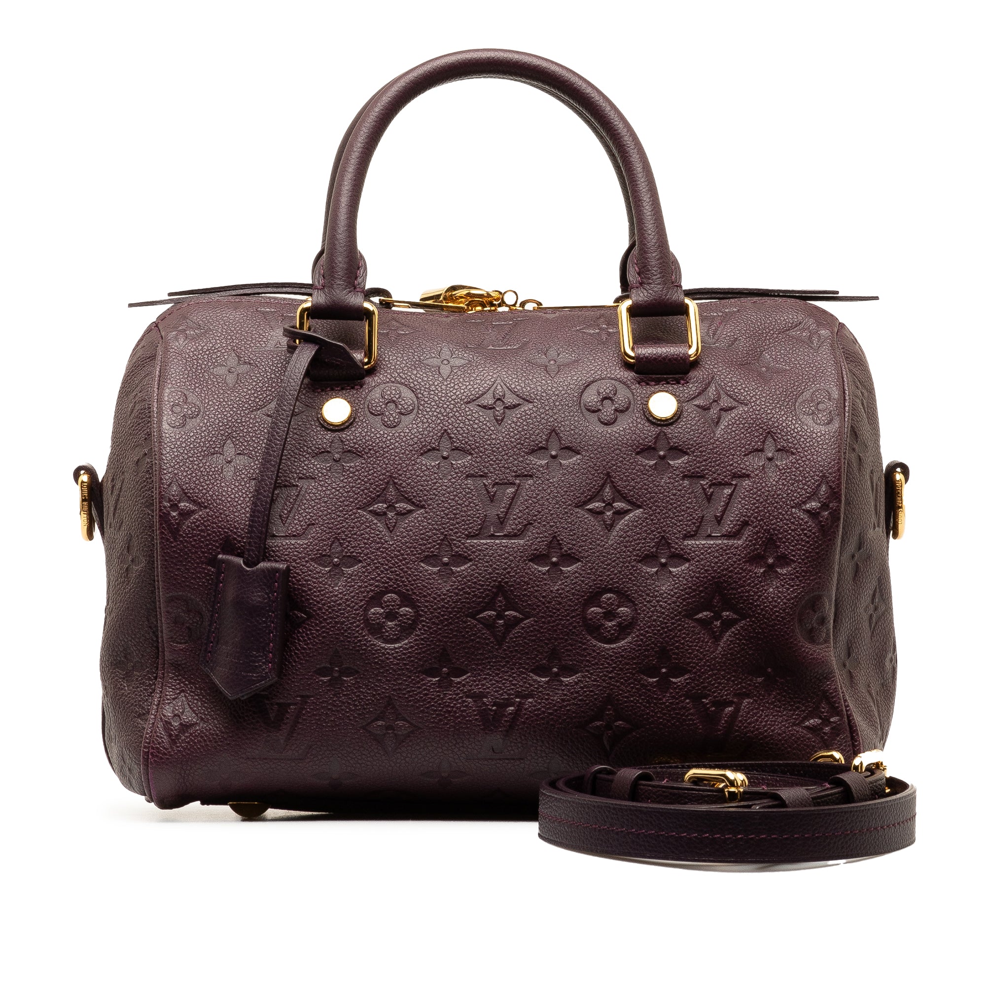 Purple Louis Vuitton Monogram Empreinte Speedy Bandouliere 25 Satchel