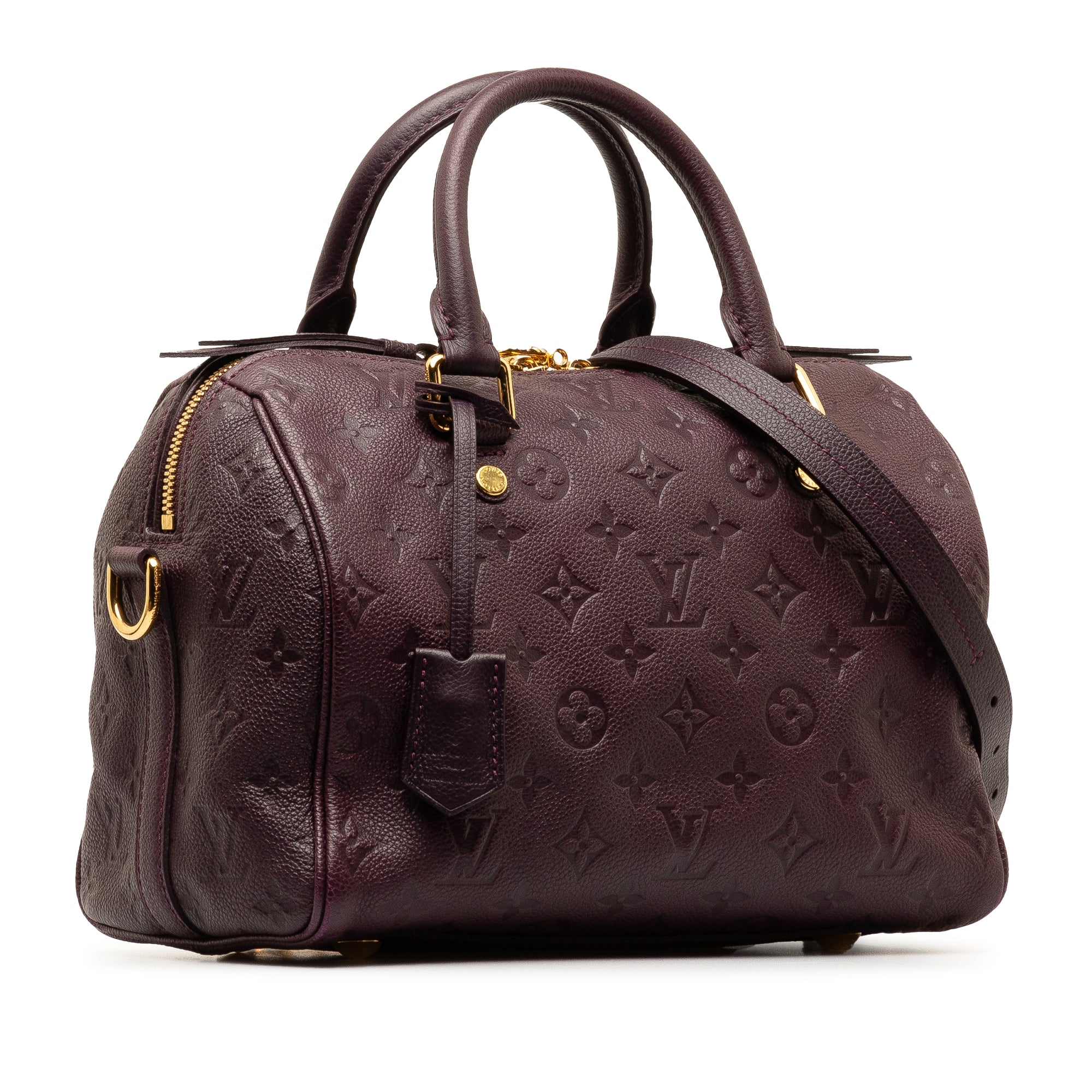 Purple Louis Vuitton Monogram Empreinte Speedy Bandouliere 25 Satchel