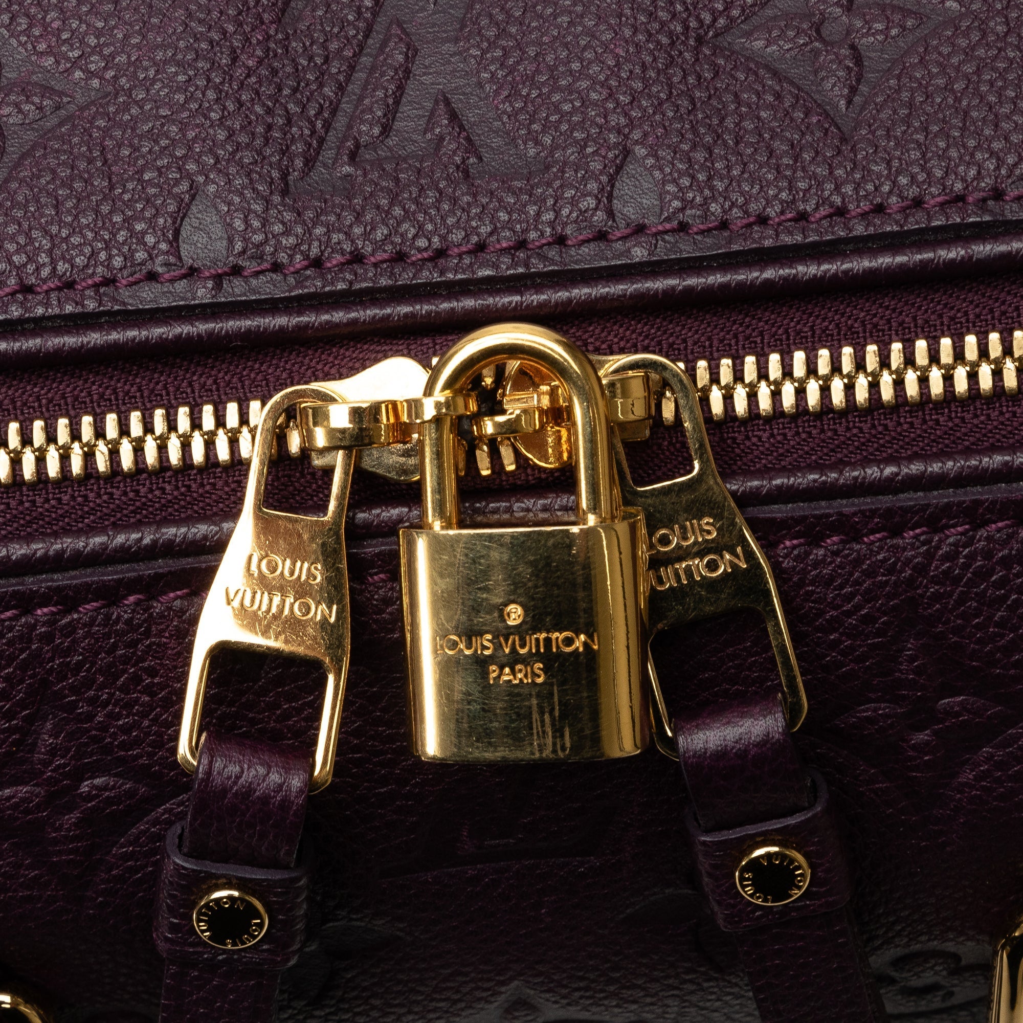 Purple Louis Vuitton Monogram Empreinte Speedy Bandouliere 25 Satchel