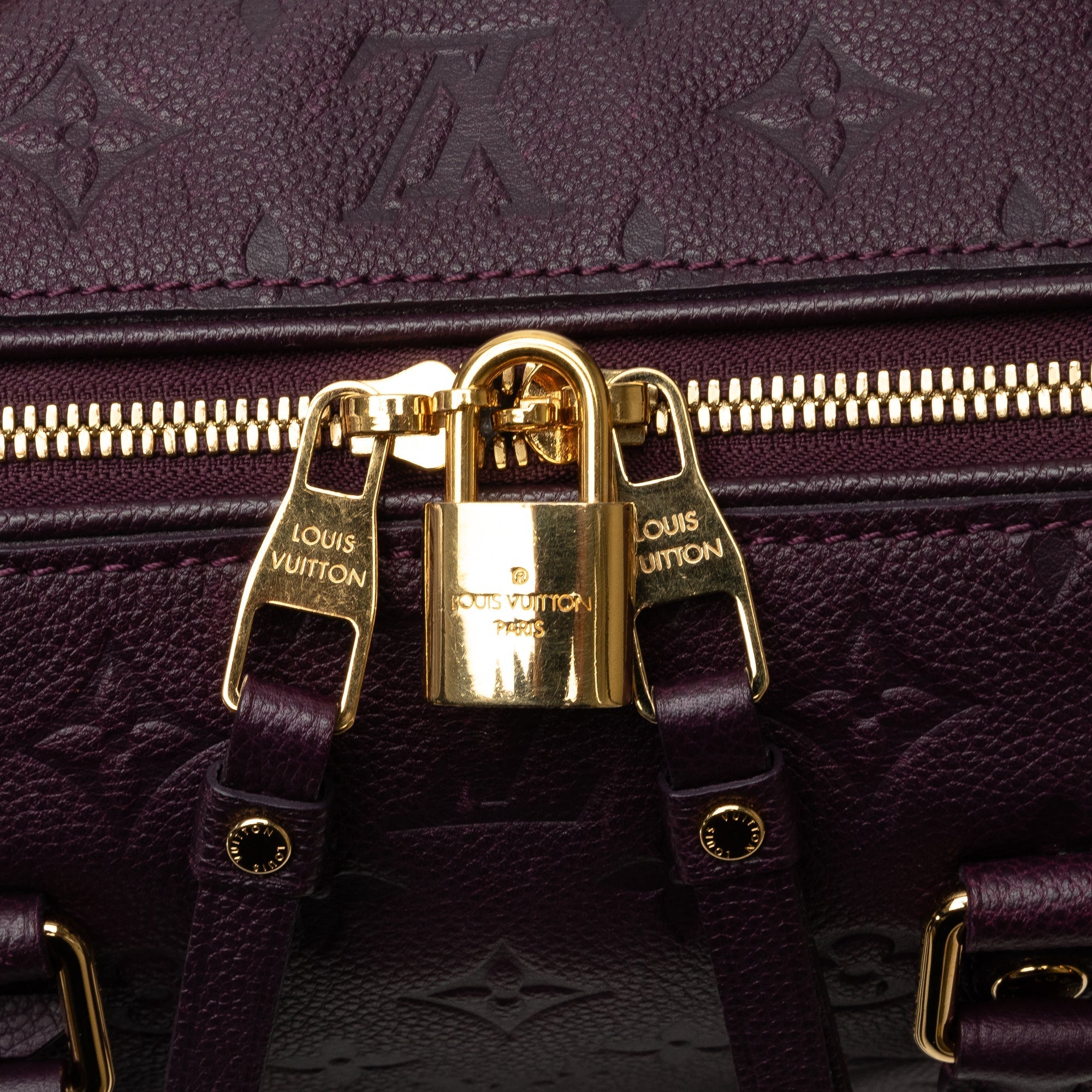 Purple Louis Vuitton Monogram Empreinte Speedy Bandouliere 25 Satchel