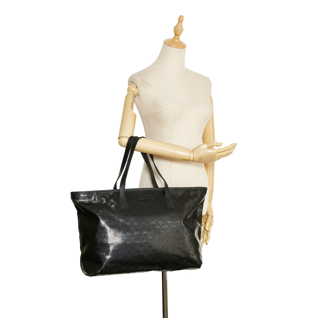 Gucci Tote Bag Black GG ImprimÃƒÆ’Ã‚Â© Canvas