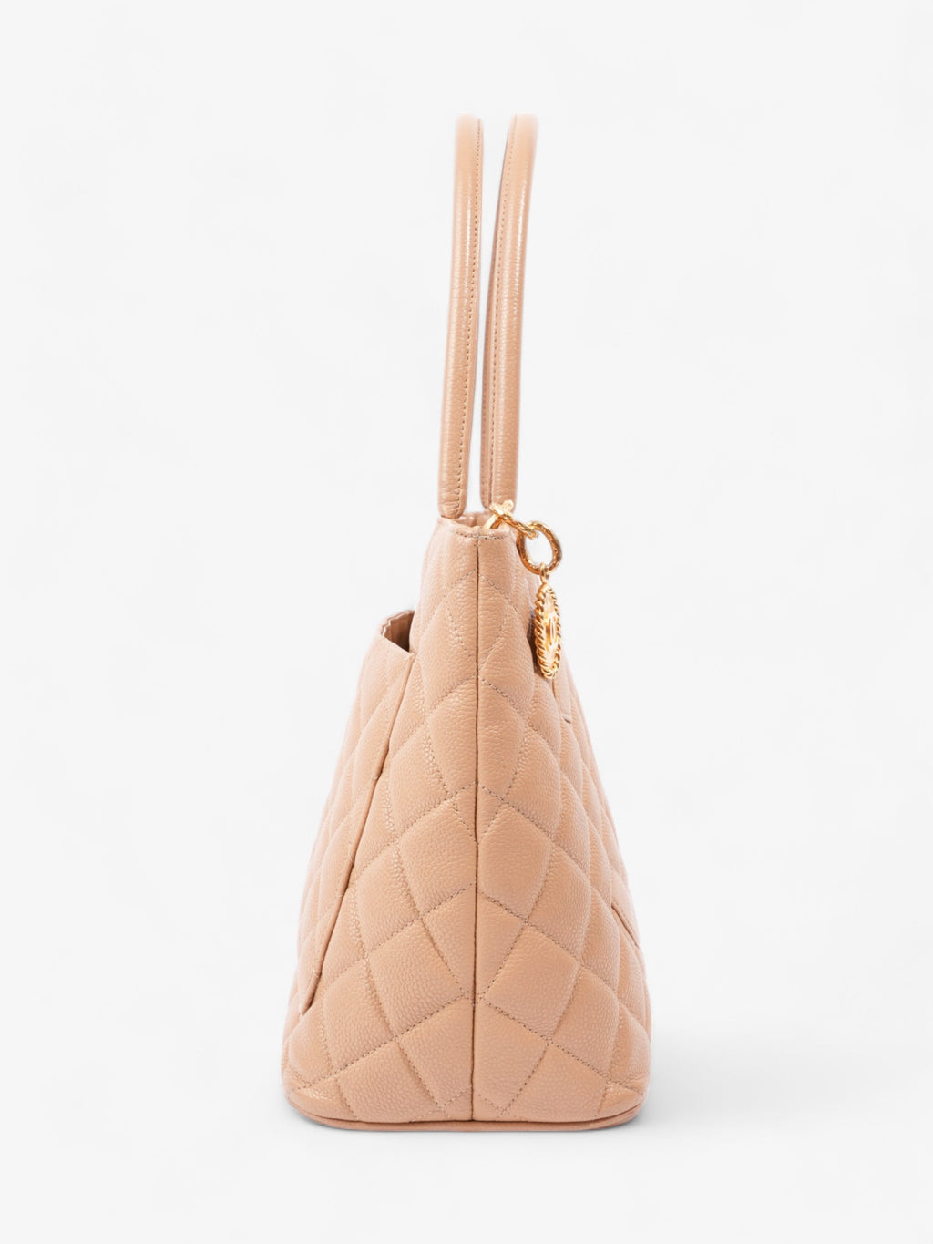 Chanel Medallion Tote Beige Caviar Leather