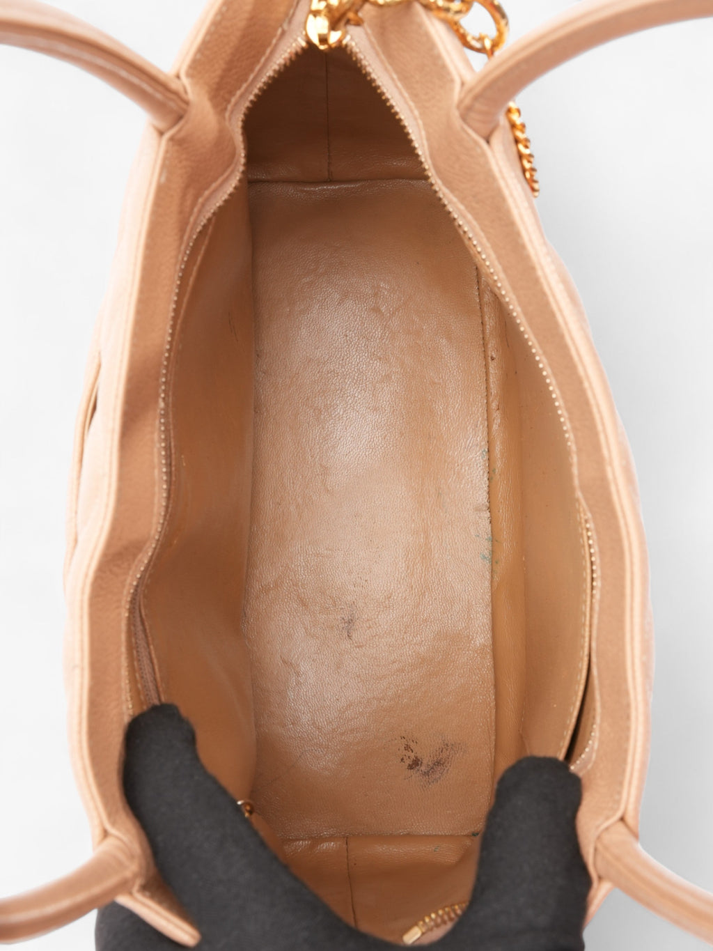 Chanel Medallion Tote Beige Caviar Leather