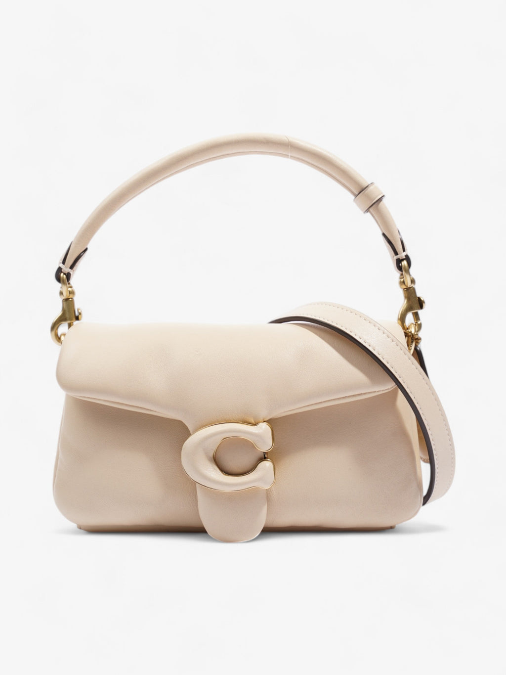 Coach Pillow Tabby Beige Leather 18