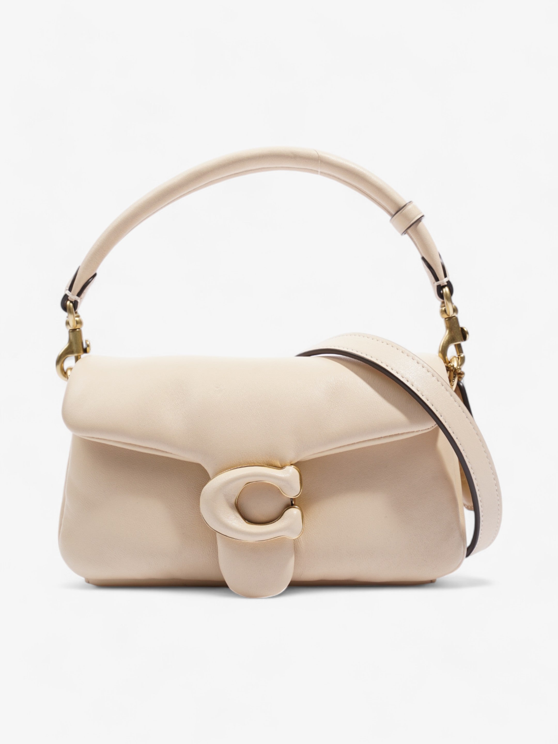 Coach Pillow Tabby Beige Leather 18