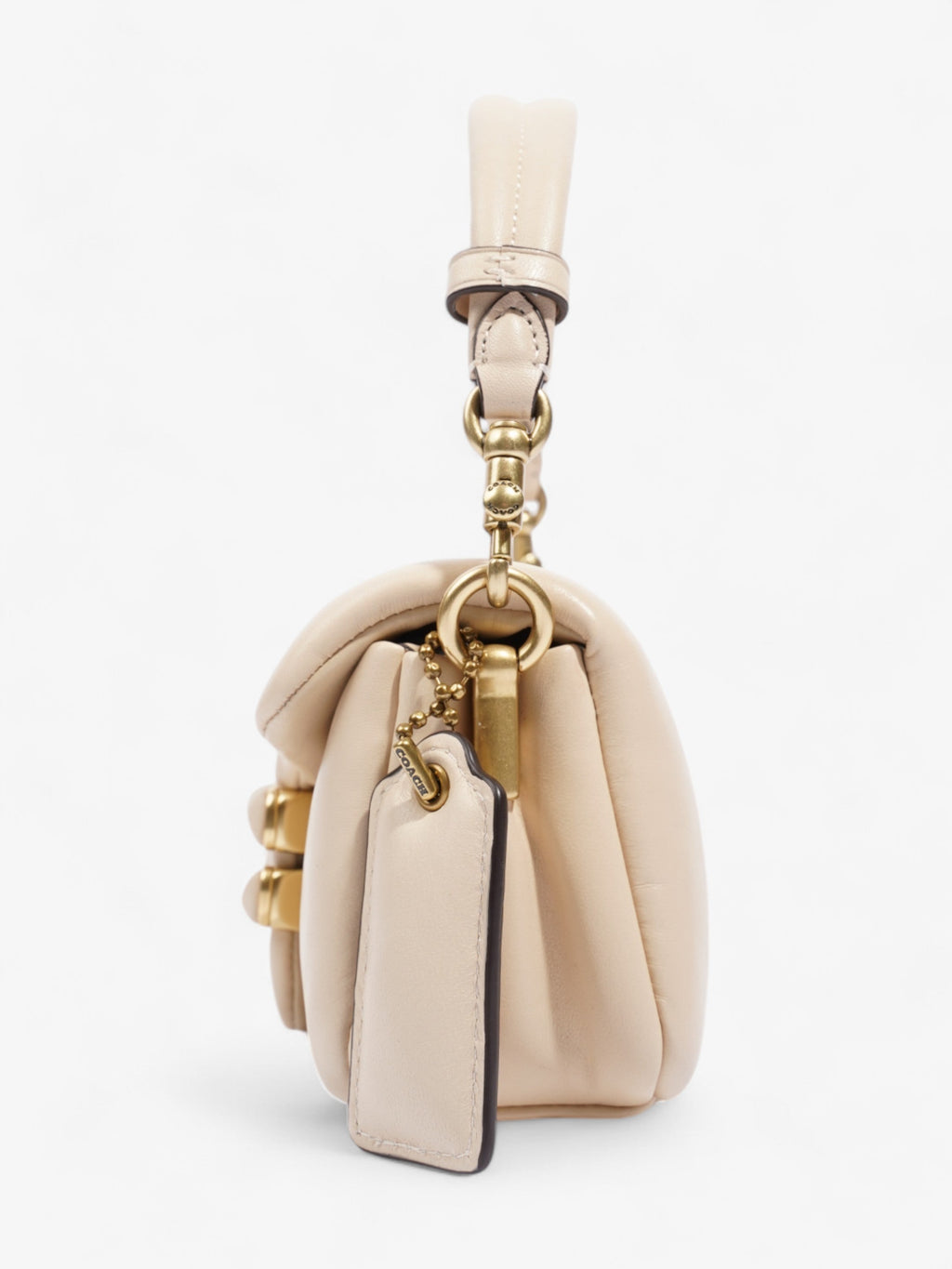 Coach Pillow Tabby Beige Leather 18