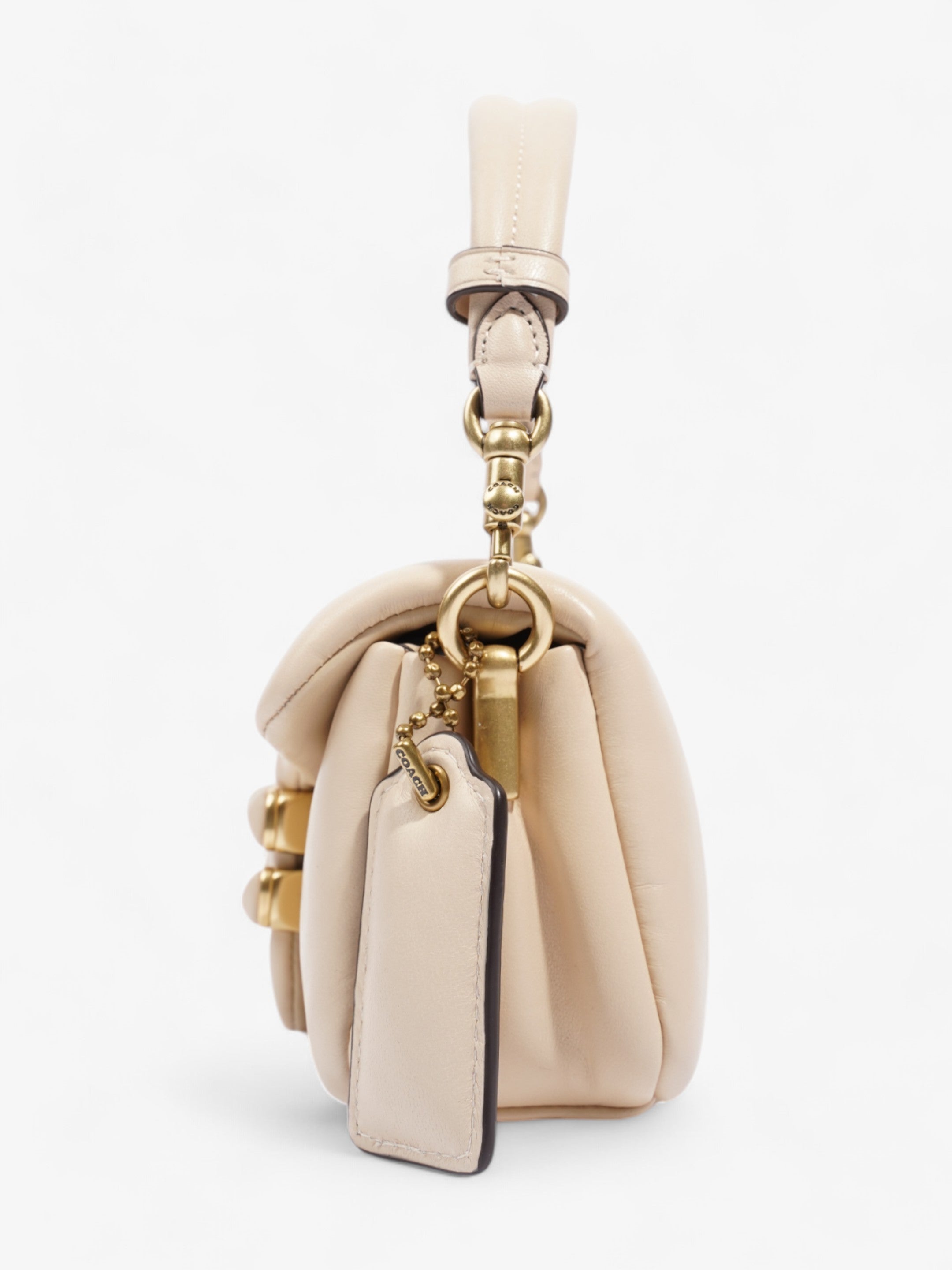 Coach Pillow Tabby Beige Leather 18