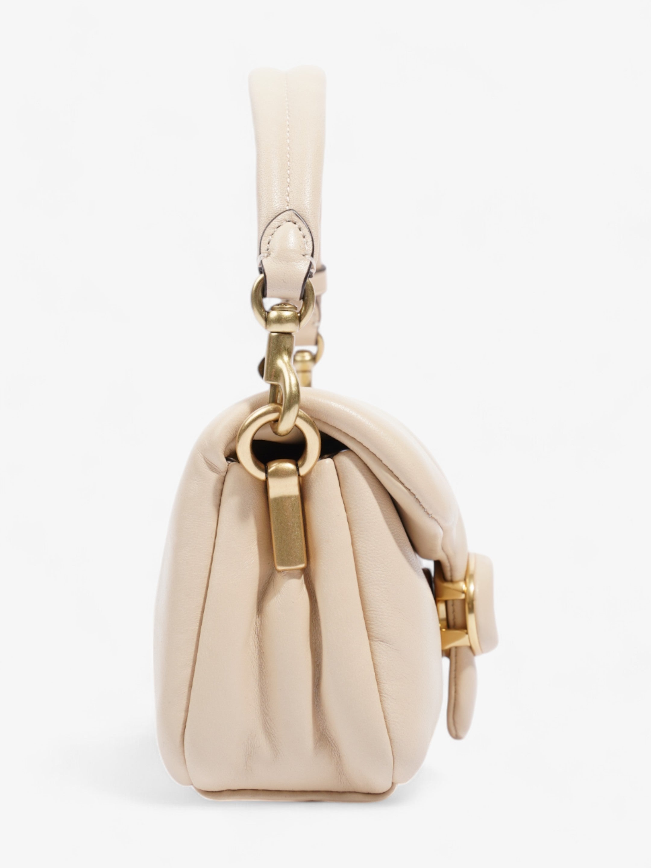 Coach Pillow Tabby Beige Leather 18