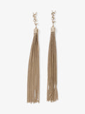 Saint Laurent Cassandre Tassel Earrings Gold Brass