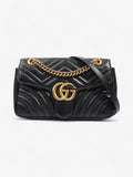 Gucci GG Marmont Flap Black Matelasse Leather Small