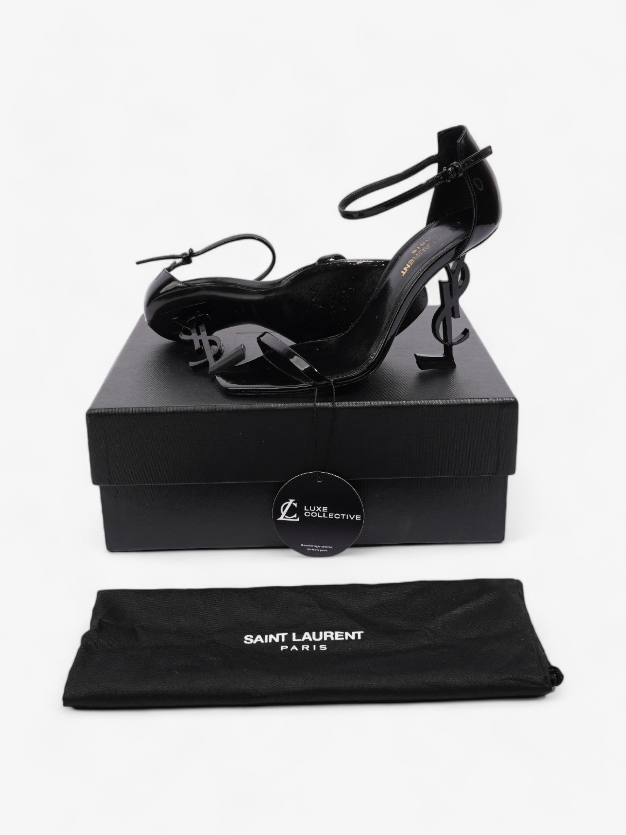 Saint Laurent Opyum Heels 110 Black Patent Leather EU 37 UK 4