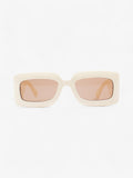 Gucci GG Logo Quilted Rectangular Sunglasses Cream Acetate 145mm