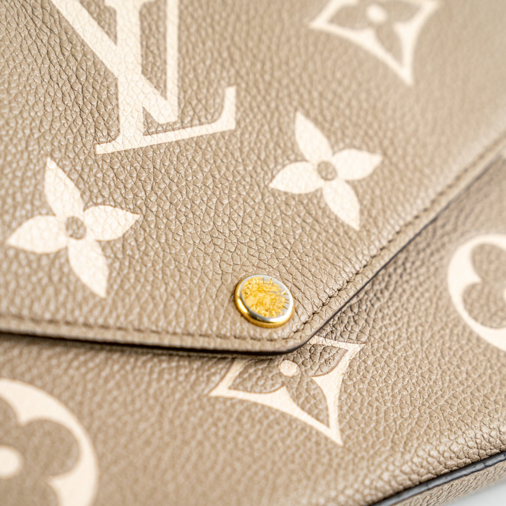 Louis Vuitton Felicie Pochette Beige Empreinte Crossbody Bag
