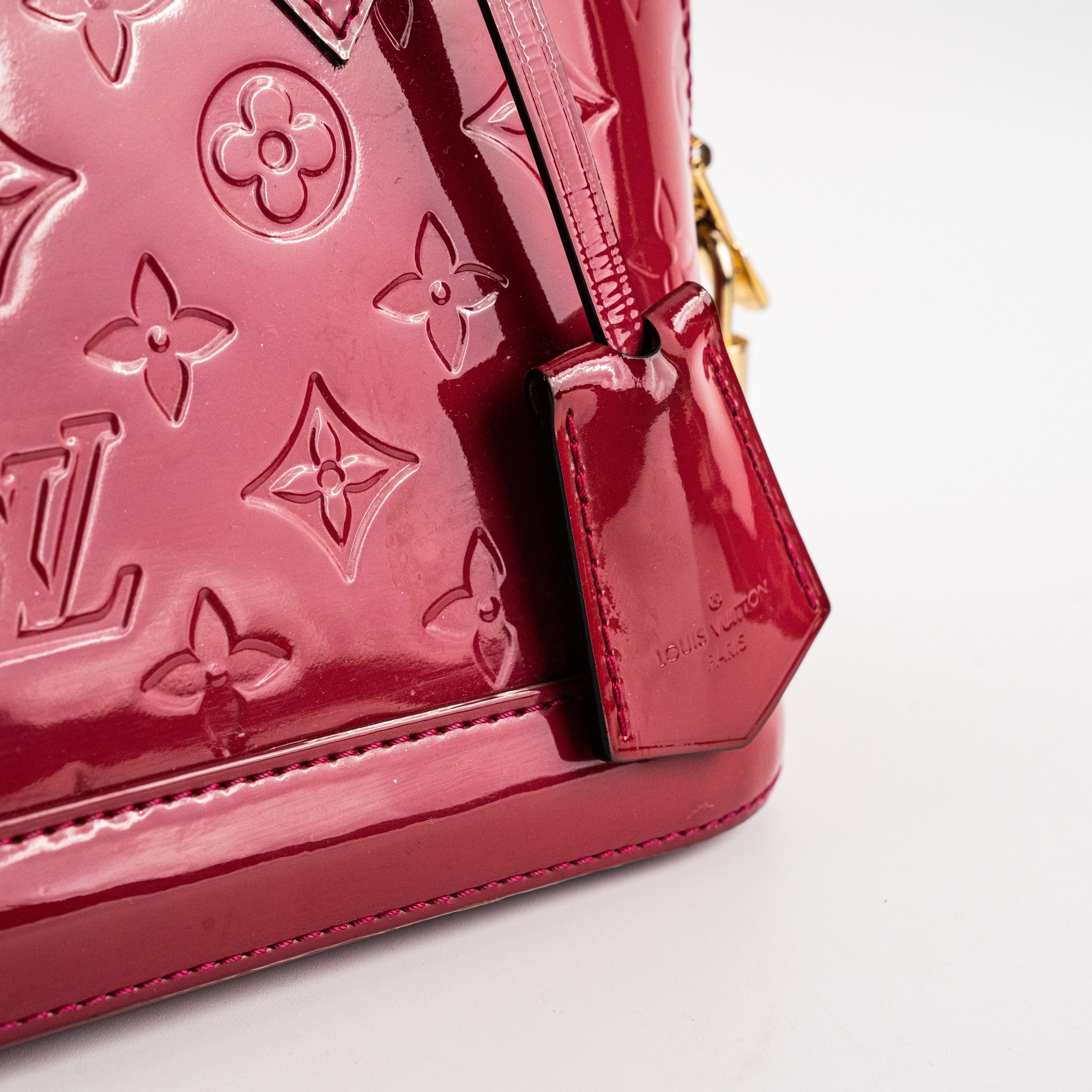 Louis Vuitton Alma BB Vernis Dark Pink Crossbody Bag