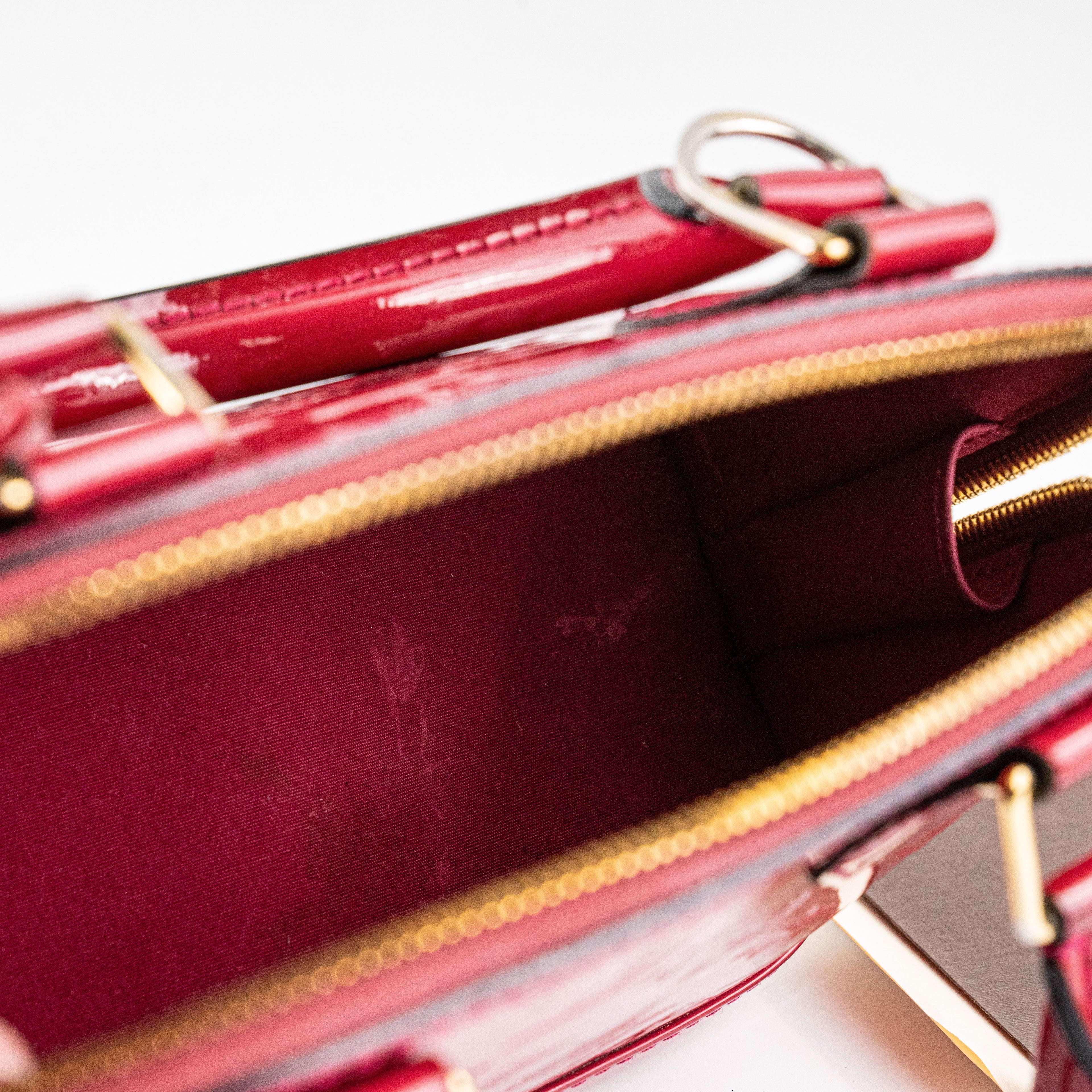 Louis Vuitton Alma BB Vernis Dark Pink Crossbody Bag