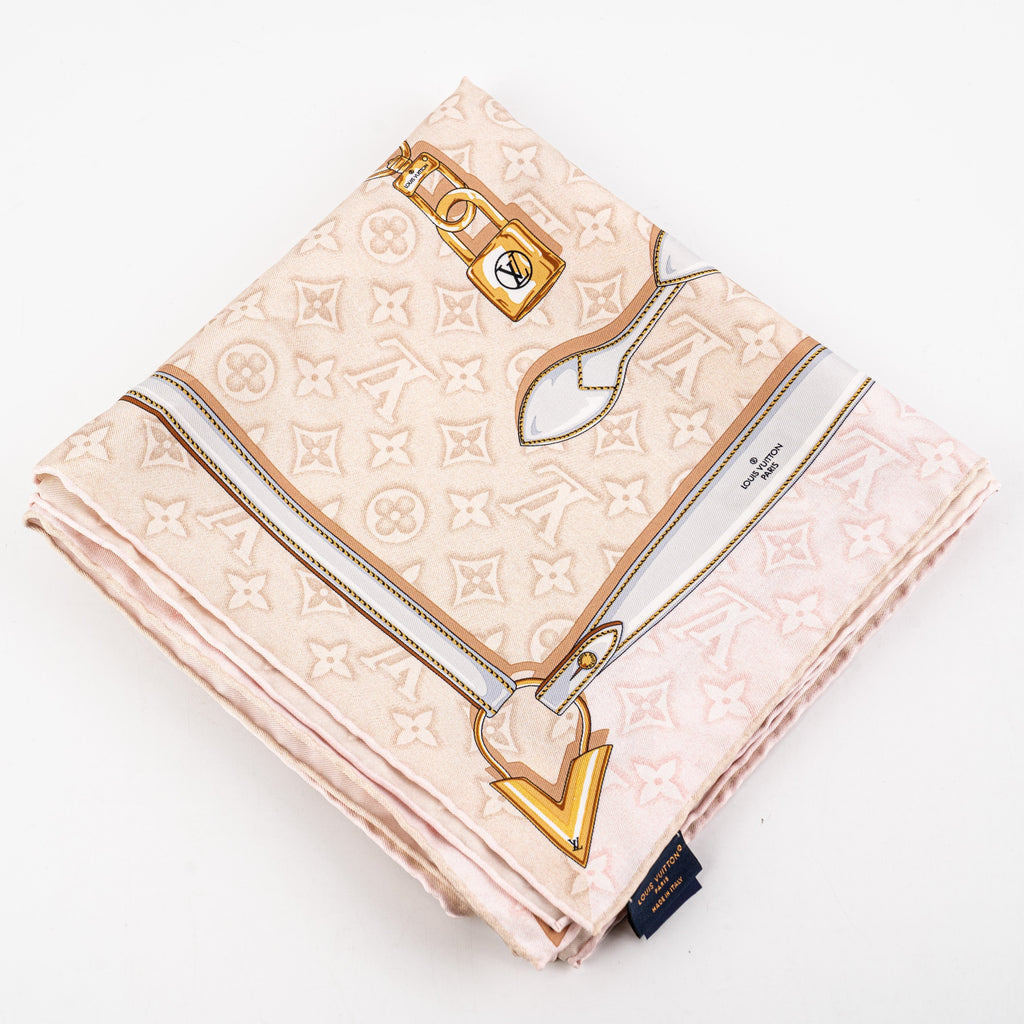 Louis Vuitton  Carre 90 x 90 Silk Scarf Light Pink