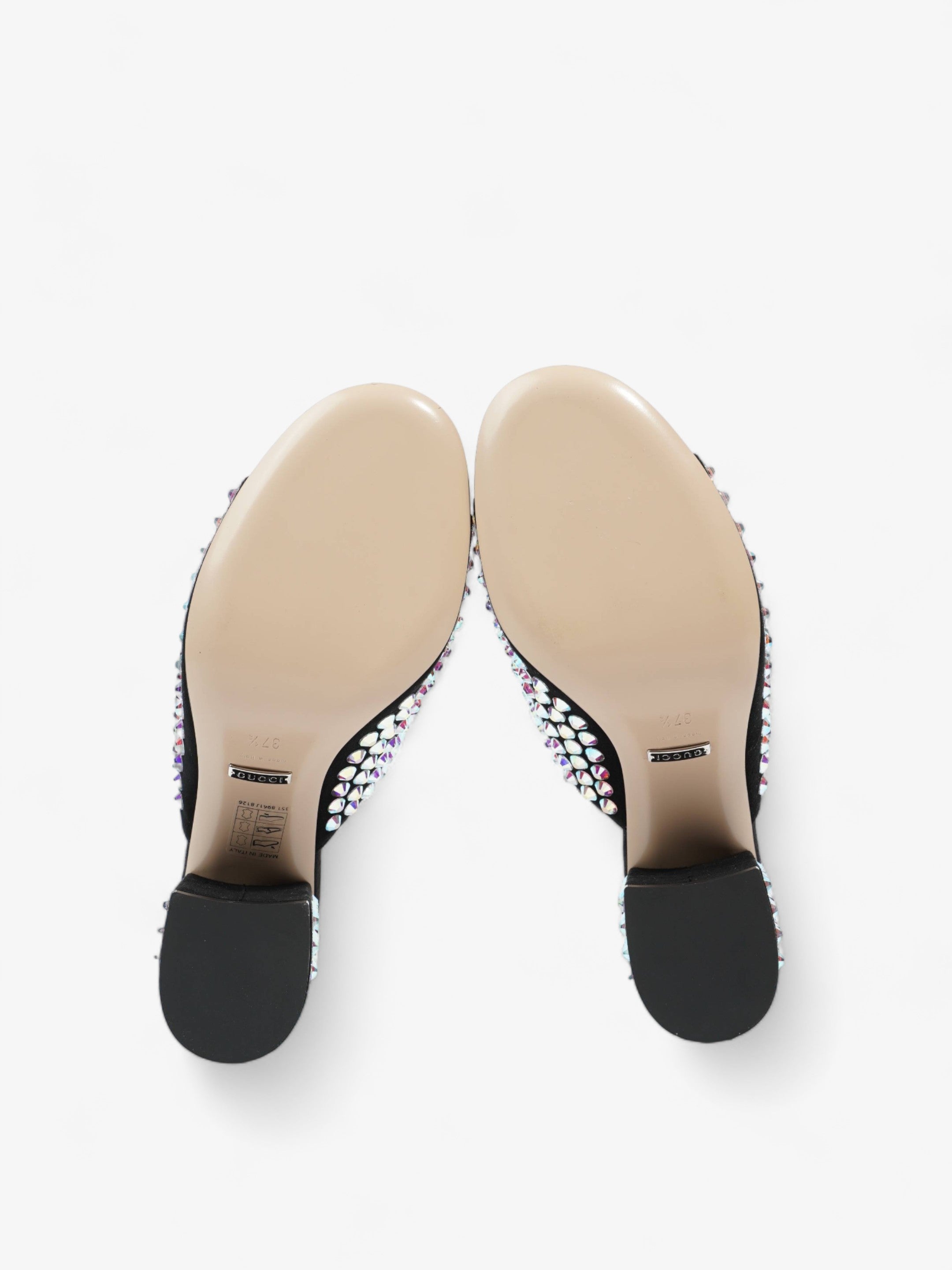 Gucci Embellished Mules 75 Black / Sequins Suede EU 37.5 UK 4.5