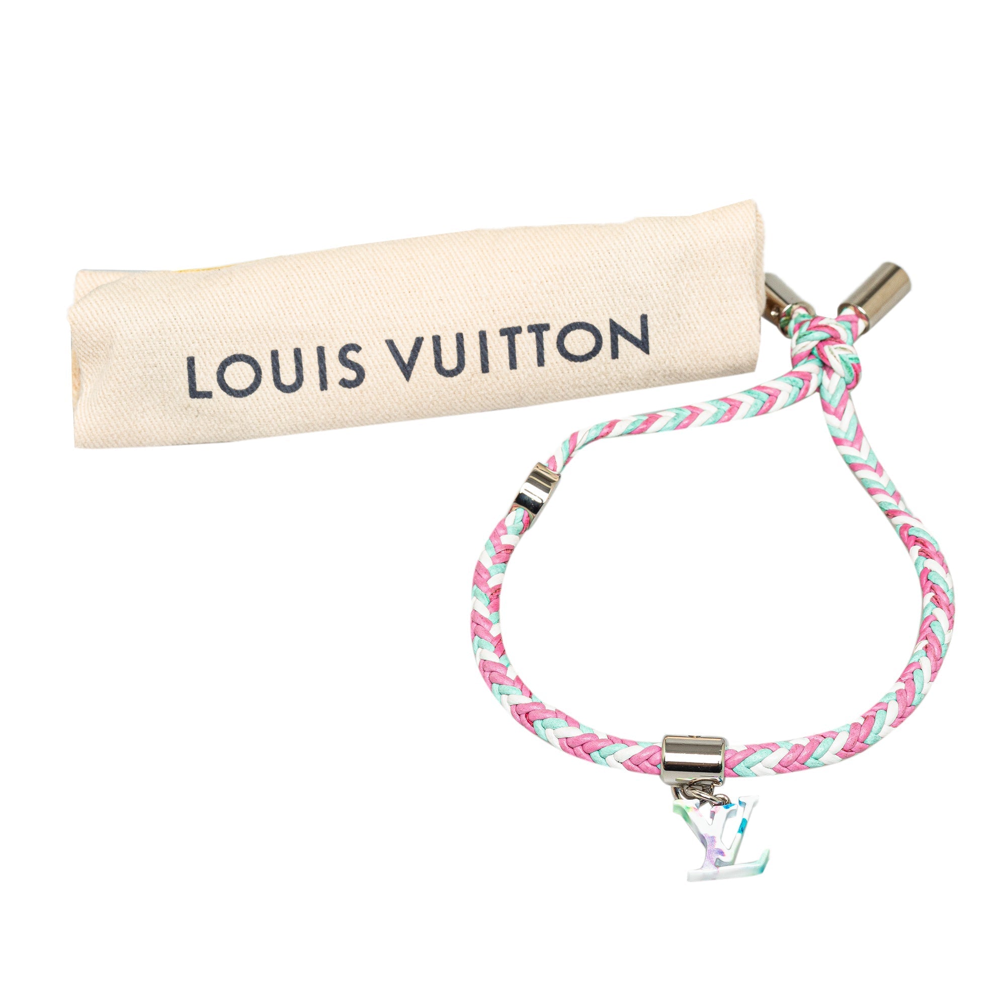 Pink Louis Vuitton Friendship Leather Bracelet