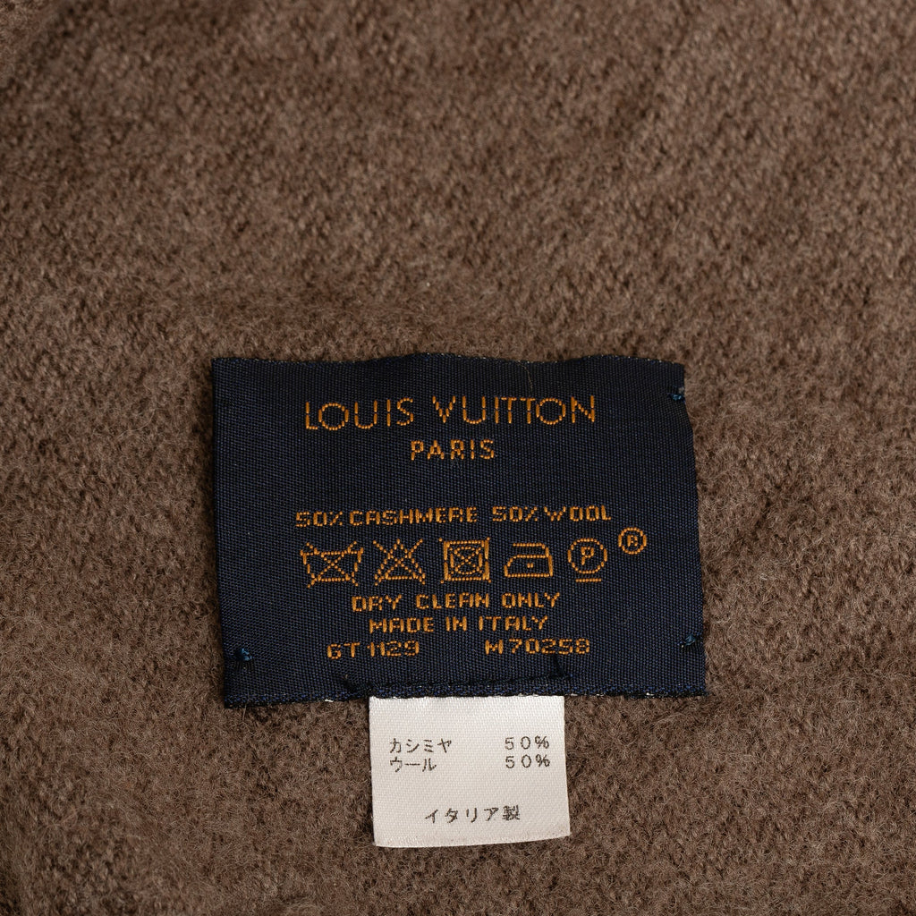Brown Louis Vuitton Monogram Wool and Cashmere Scarf Scarves