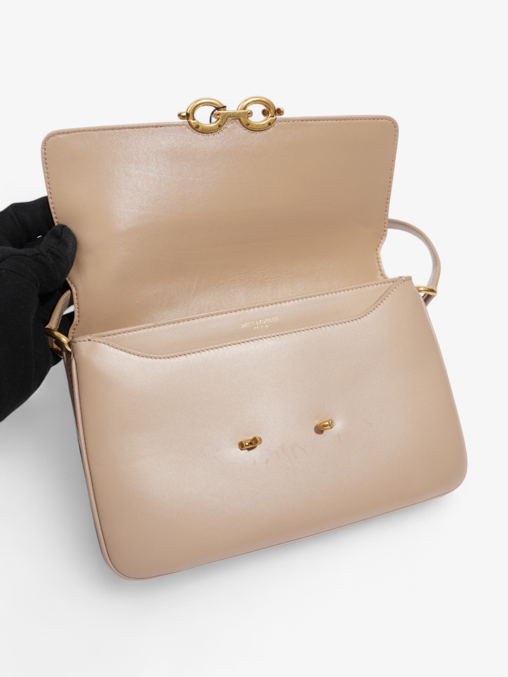 Saint Laurent Le Maillon Beige Leather