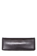 Salvatore Ferragamo Black Leather Magnetic Closure Clutch