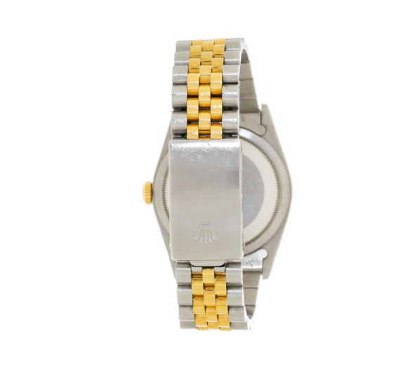 ROLEX Datejust, steel and gold wristwatch with indexes set with diamonds, circa 1989