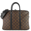 Louis Vuitto Porte-Documents Voyage PM Monogram Macassar Canvas Briefcase Bag