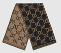 GG wool scarf for men Black and beige